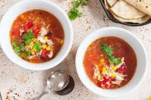 سوپ مرغ و برنج مکزیکی